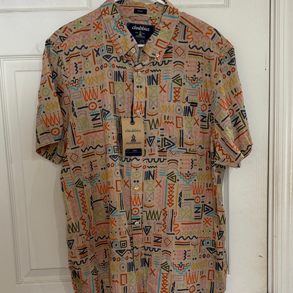 NWT Chubbies The Disco Deserts (sub poplin friday shirt) large